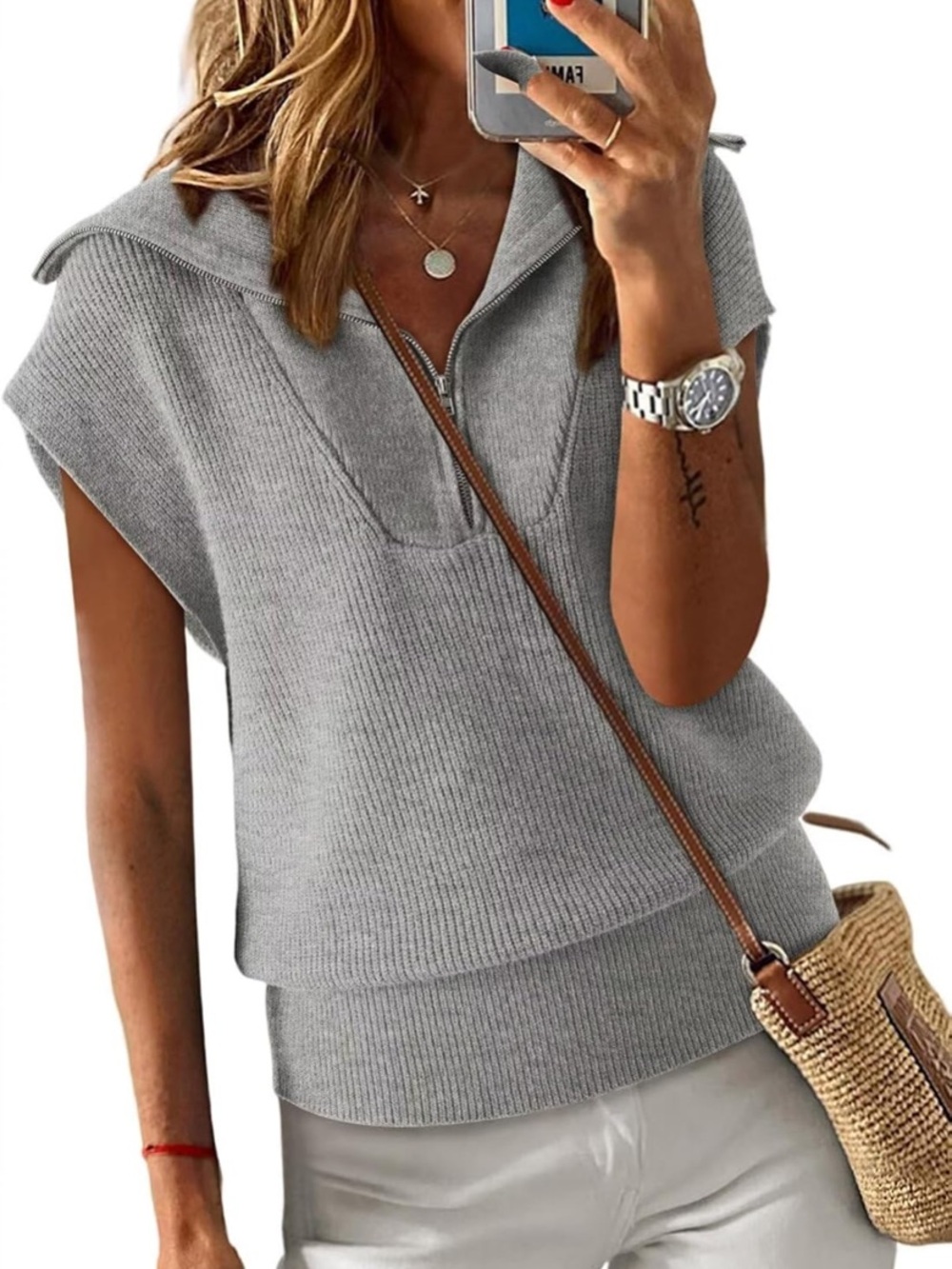 NWT Dokotoo Knit Zip Collar Sleeveless Top 2XL X29